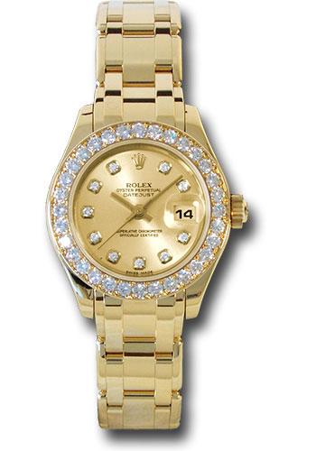 Rolex Lady-Datejust 80298 Yellow Gold Pearlmaster 29 32 Diamond Bezel - Champagne Diamond Dial - chd