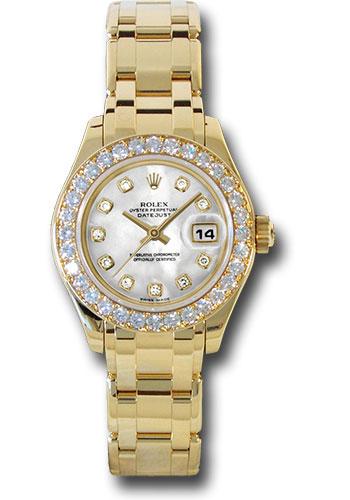 Rolex Lady-Datejust 80298 Yellow Gold Pearlmaster 29 32 Diamond Bezel - Mother-Of-Pearl Diamond Dial - md