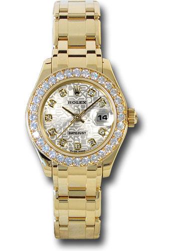 Rolex Lady-Datejust 80298 Yellow Gold Pearlmaster 29 32 Diamond Bezel - Silver Jubilee Diamond Dial - sjd