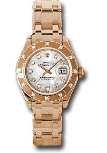 Rolex Lady-Datejust 80315 Pink Gold Pearlmaster 29 12 Diamond Bezel - Mother-Of-Pearl Diamond Dial - md