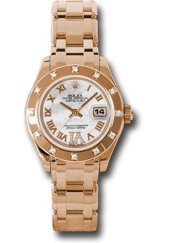 Rolex Lady-Datejust 80315 Pink Gold Pearlmaster 29 12 Diamond Bezel - Mother-Of-Pearl Diamond Roman Vi Roman Dial - mrd