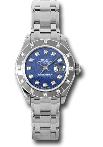 Rolex Lady-Datejust 80319 White Gold Pearlmaster 29 12 Diamond Bezel - Sodalite Semi Precious Stone Diamond Dial - sod