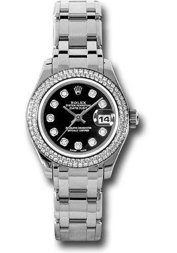 Rolex Lady-Datejust 80339 White Gold Pearlmaster 29 116 Diamond Bezel - Black Diamond Dial - bkd Main image