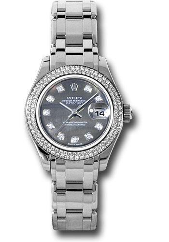 Rolex Lady-Datejust 80339 White Gold Pearlmaster 29 116 Diamond Bezel - Dark Mother-Of-Pearl Diamond Dial - dkmd