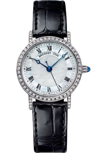 Breguet 8068BB/52/964/DD00 Classique 8068 - White Gold Case - Mother-Of-Pearl Dial - Black Leather Strap
