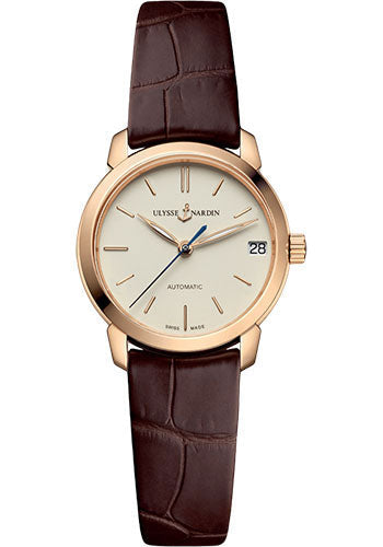 Ulysse Nardin Classico 31mm - Rose Gold Case - Eggshell Dial - Leather Strap