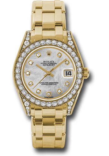 Rolex Datejust 81158 Yellow Gold Pearlmaster 34 34 Diamond Bezel - White Mother-Of-Pearl Diamond Dial - md Main image