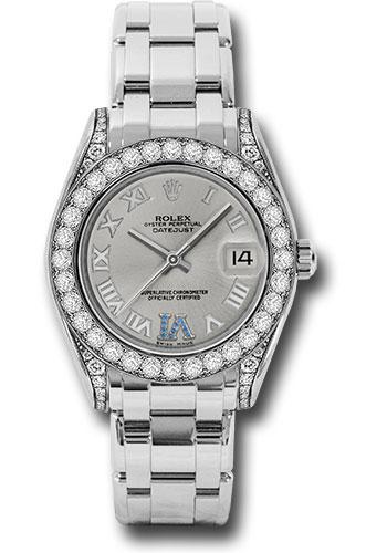 Rolex Datejust 81159 White Gold Pearlmaster 34 34 Diamond Bezel - Silver Roman Dial - ssr Main image