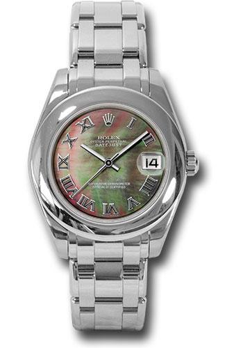 Rolex Datejust 81209 White Gold Pearlmaster 34 Domed Bezel - Grey Mother-Of-Pearl Roman Dial - dkmr Main image