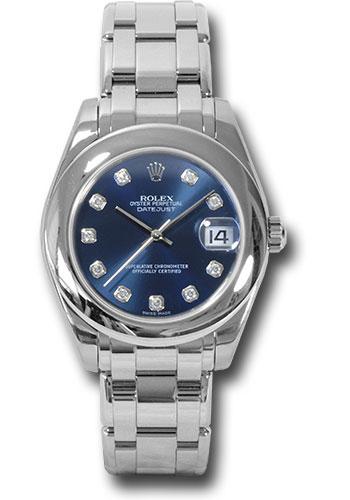 Rolex Datejust 81209 White Gold Pearlmaster 34 Domed Bezel - Blue Diamond Dial - bd Main image