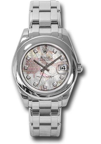 Rolex Datejust 81209 White Gold Pearlmaster 34 Domed Bezel - Goldust Dream Mother-Of-Pearl Diamond Dial - gdd Main image
