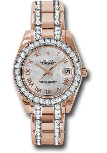 Rolex Datejust 81285 Everose Gold Pearlmaster 34 32 Diamond Bezel - Mother-Of-Pearl Roman Dial - mrdp Main image