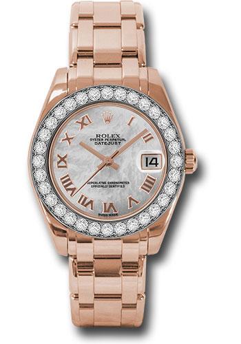 Rolex Datejust 81285 Everose Gold Pearlmaster 34 32 Diamond Bezel - Mother-Of-Pearl Roman Dial - mrp Main image