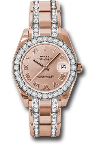 Rolex Datejust 81285 Everose Gold Pearlmaster 34 32 Diamond Bezel - Pink Roman Dial - prdp Main image