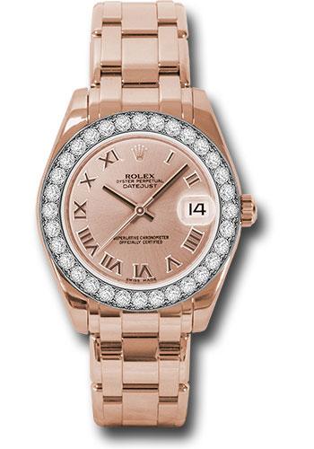 Rolex Datejust 81285 Everose Gold Pearlmaster 34 32 Diamond Bezel - Pink Roman Dial - prp Main image