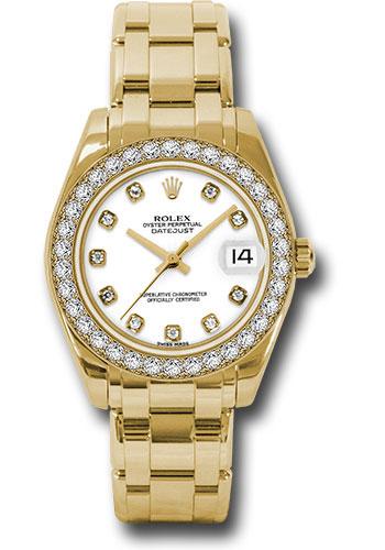 Rolex Datejust 81298 Yellow Gold Pearlmaster 34 34 Diamond Bezel - White Diamond Dial - wd Main image