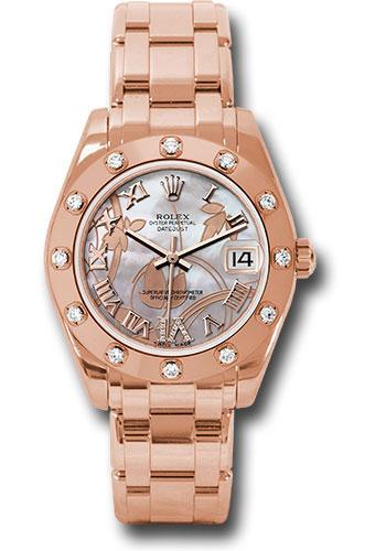 Rolex Datejust 81315 Everose Gold Pearlmaster 34 12 Diamond Bezel - Goldust Dream Roman Dial - gdddr Main image