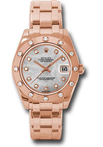 Rolex Datejust 81315 Pink Gold Pearlmaster 34 12 Diamond Bezel - Mother-Of-Pearl Diamond Dial - md Main image