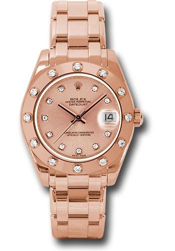 Rolex Datejust 81315 Pink Gold Pearlmaster 34 12 Diamond Bezel - Pink Diamond Dial - pchd Main image