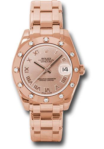 Rolex Datejust 81315 Everose Gold Pearlmaster 34 12 Diamond Bezel - Pink Roman Dial - pr Main image