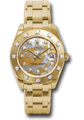 Rolex Datejust 81318 Yellow Gold Pearlmaster 34 12 Diamond Bezel - Goldust Dream Mother-Of-Pearl Diamond Dial - gdd Main image