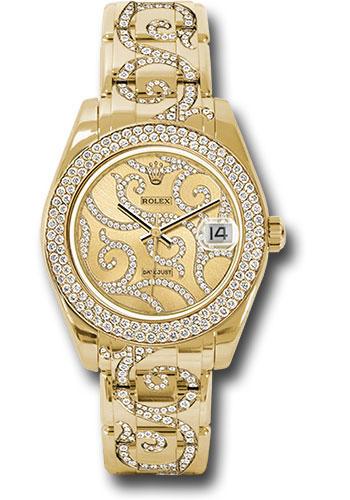 Rolex Datejust 81338 Yellow Gold Pearlmaster 34 116 Diamond Bezel - Champagne Arabesque Diamond Dial - arabesque Main image