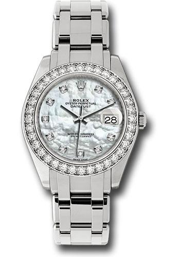 Rolex Datejust 86289 White Gold Pearlmaster 39 36 Diamond Bezel - White Mother-Of-Pearl Diamond Dial - md
