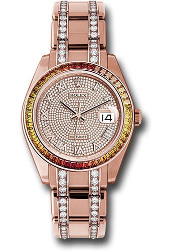 Rolex Datejust 86345SAJOR Everose Gold Pearlmaster 39 48 Orange To Yellow Gradient Baguette-Cut Sapphires Bezel - 18K Everose Gold Diamond Paved Dial - dpdb Main image