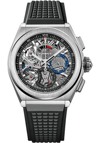 Zenith 95.9000.9004/78.R782 Defy El Primero 21 Titanium - Openworked Dial - Black Rubber Strap
