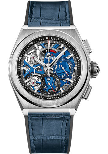 Zenith 95.9002.9004/78.R584 Defy El Primero 21 Titanium - Openworked Dial - Black Rubber and Alligator Strap Main image