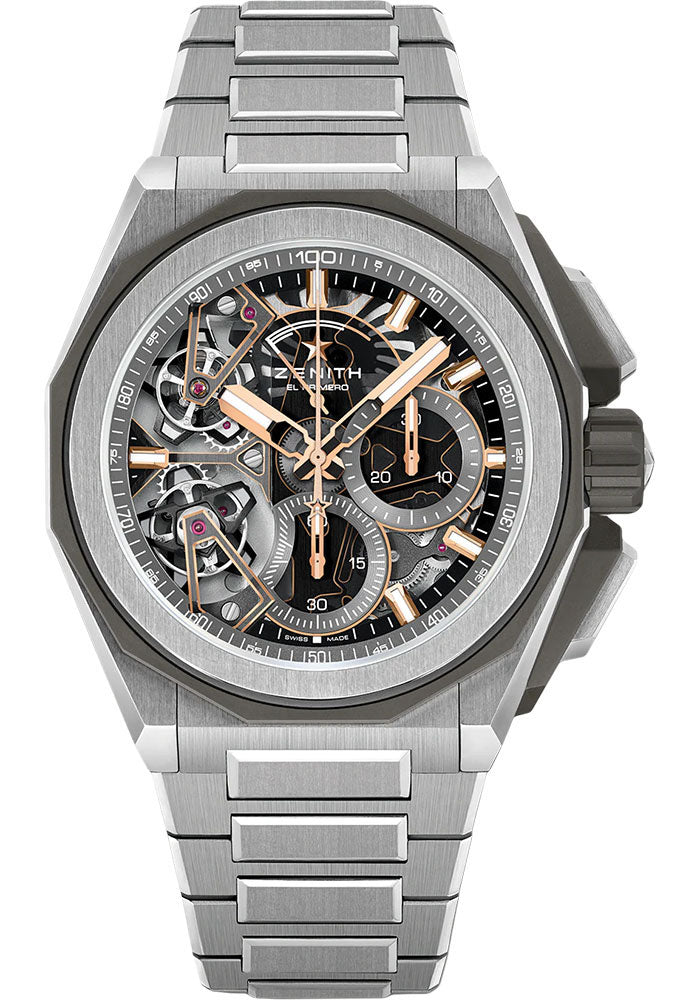 Zenith 95.9100.9020/78.I001 Defy Extreme Double Tourbillon 45mm Titanium Case - Openworked Dial - Titanium Bracelet Main image