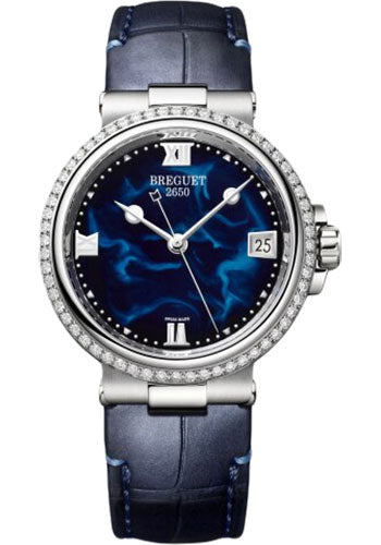 Breguet 9518ST/E2/984/D000 Marine Dame 9518 - Steel Case - Blue Dial - Blue Leather Strap Main image