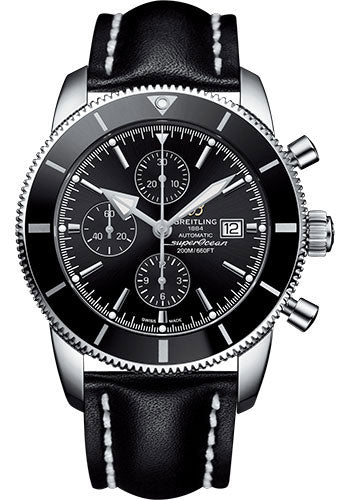 Breitling Superocean Heritage A1331212/BF78/442X/A20D.1 II Chronograph 46 Steel Case - Volcano Black Dial - Black Leather Strap