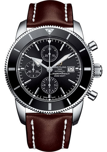 Breitling Superocean Heritage A1331212/BF78/444X/A20D.1 II Chronograph 46 Steel Case - Volcano Black Dial - Brown Leather Strap