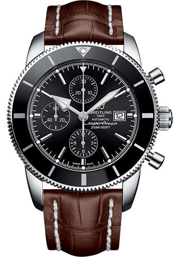Breitling Superocean Heritage A1331212/BF78/757P/A20D.1 II Chronograph 46 Steel Case - Volcano Black Dial - Brown Croco Strap Main image