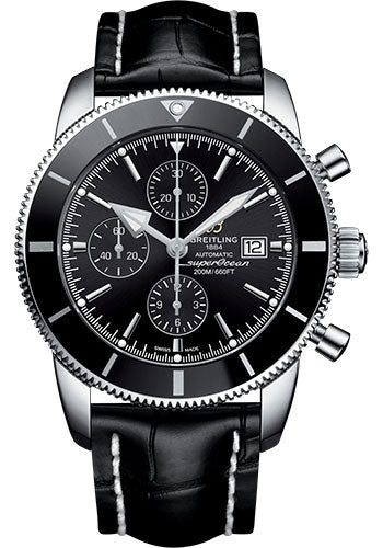 Breitling Superocean Heritage A1331212/BF78/761P/A20D.1 II Chronograph 46 Steel Case - Volcano Black Dial - Black Croco Strap