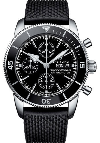 Breitling Superocean Heritage A13313121B1S1 II Chronograph 44 Steel Case - Black Dial - Black Rubber Aero Classic Strap