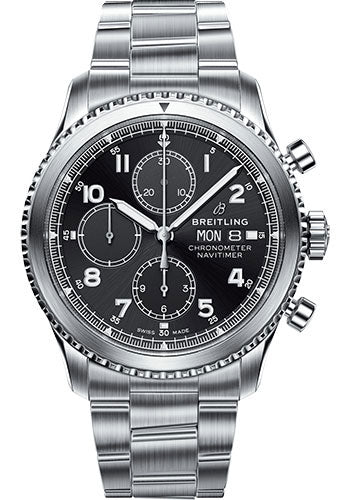Breitling Aviator 8 A13314101B1A1 Chronograph 43 Steel Case - Black Dial - Steel Professional III Bracelet