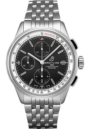 Breitling Premier A13315351B1A1 Chronograph 42mm Steel Case - Black Dial - Steel Bracelet