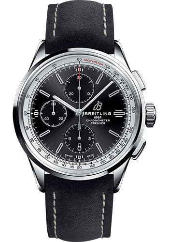 Breitling Premier A13315351B1X1 Chronograph 42mm Steel Case - Black Dial - Anthracite Nubuck Strap
