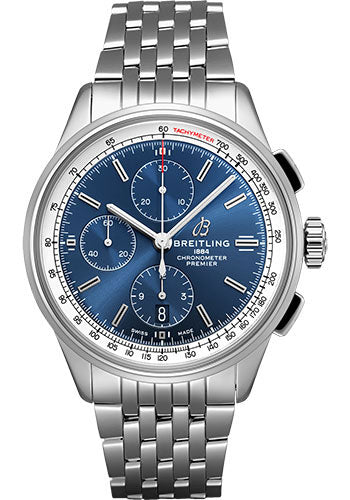 Breitling Premier A13315351C1A1 Chronograph 42mm Steel Case - Blue Dial - Steel Bracelet