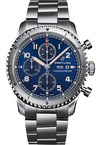 Breitling Aviator 8 A13316101C1A1 Chronograph 43 Stainless Steel - Blue Dial - Metal Bracelet Main image