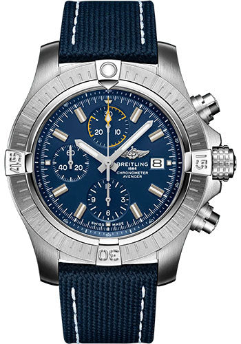 Breitling Avenger A13317101C1X2 Chronograph 45 Stainless Steel - Blue Dial - Blue Calfskin Leather Strap - Folding Buckle Main image