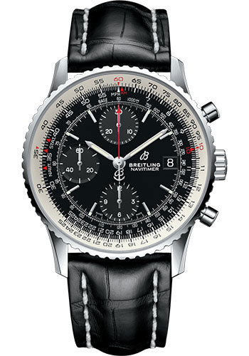 Breitling Navitimer A13324121B1P1 1 Chronograph 41 Steel Case - Black Dial - Black Croco Strap