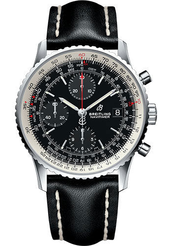 Breitling Navitimer A13324121B1X1 1 Chronograph 41 Steel Case - Black Dial - Black Leather Strap