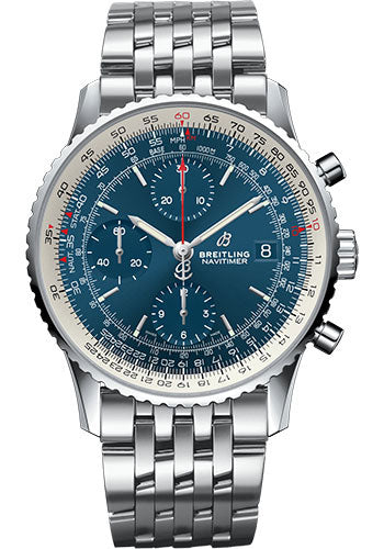 Breitling Navitimer A13324121C1A1 1 Chronograph 41 Steel Case - Aurora Blue Dial - Steel Pilot Bracelet