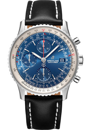 Breitling Navitimer A13324121C1X2 Chronograph 41 Steel - Aurora Blue Dial - Black Leather Strap - Folding Buckle Main image