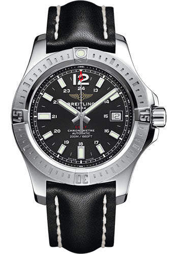 Breitling A1731311/BE90/428X/A18BA.1 Colt 41 Automatic Steel - Volcano Black Dial - Black Leather Strap - Tang Buckle Main image