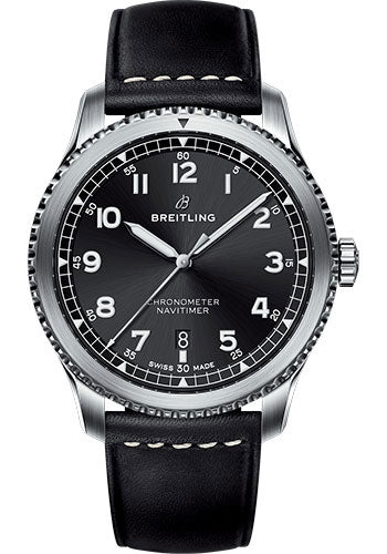 Breitling Aviator 8 A17314101B1X1 Automatic 41 Steel Case - Black Dial - Black Leather Strap