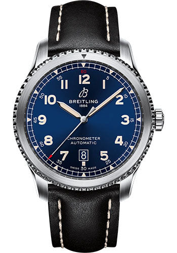 Breitling Aviator 8 A17315101C1X4 Automatic 41 Stainless Steel - Blue Dial - Black Calfskin Leather Strap - Folding Buckle Main image